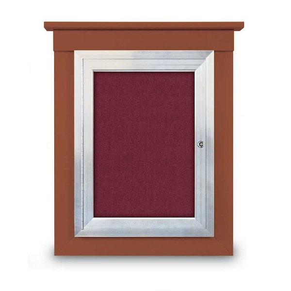 United Visual Products 72"x48" 3-Door Enclosed Letterboard, Green Felt/Lt Oak UV2628O-LTOAK-GREEN - main